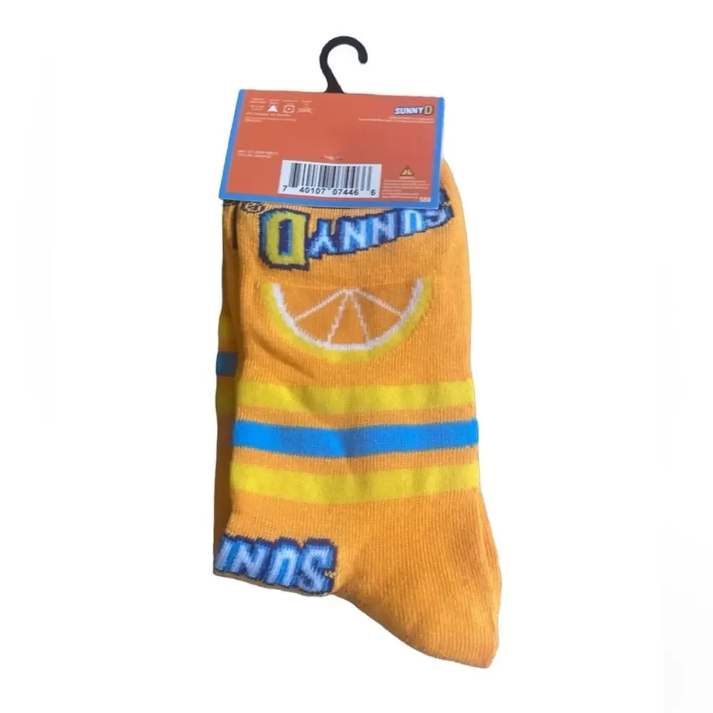 Sunny D Orange Drink Novelty Crew Socks